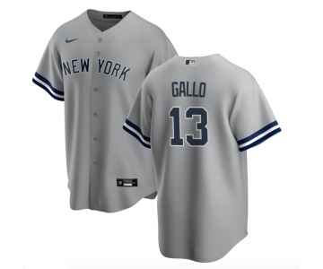 New York Yankees #13 Joey Gallo Men's Nike Gray Road MLB Jersey