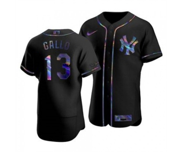 New York Yankees #13 Joey Gallo Men's Nike Iridescent Holographic Collection MLB Jersey - Black