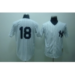 New York Yankees #18 Don Larsen 1956 White Throwback Jersey