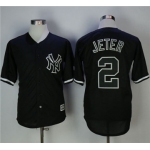 New York Yankees #2 Derek Jeter Black Fashion Stitched MLB Jersey