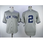 New York Yankees #2 Derek Jeter Gray Cool Base Jersey