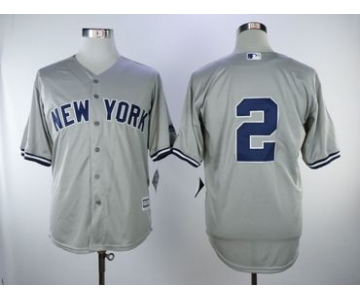 New York Yankees #2 Derek Jeter Gray Cool Base Jersey