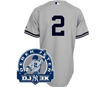 New York Yankees #2 Derek Jeter Gray DJ3K Patch Jersey