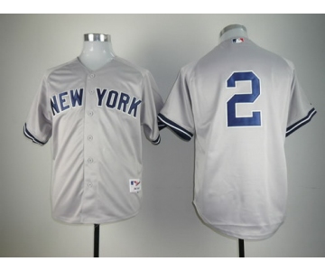 New York Yankees #2 Derek Jeter Gray Jersey