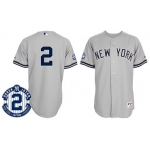 New York Yankees #2 Derek Jeter Gray Retirement Patch Jersey