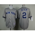 New York Yankees #2 Derek Jeter Name Gray Jersey