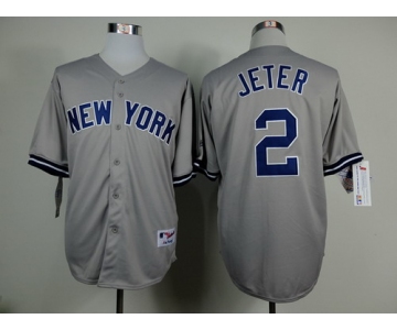 New York Yankees #2 Derek Jeter Name Gray Jersey