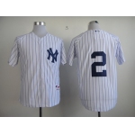 New York Yankees #2 Derek Jeter White Jersey