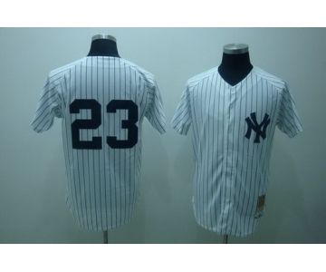 New York Yankees #23 Don Mattingly 1995 White Throwback Jersey