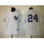 New York Yankees #24 Chris Young White Jersey