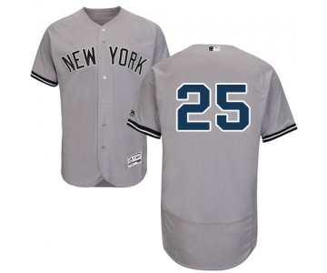New York Yankees 25 Gleyber Torres Grey Flexbase Authentic Collection Stitched Baseball Jersey