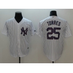 New York Yankees 25 Gleyber Torres Majestic White 2018 Stars & Stripes Cool Base Player Jersey