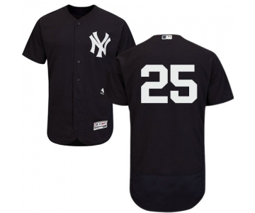 New York Yankees 25 Gleyber Torres Navy Blue Flexbase Authentic Collection Stitched Baseball Jersey