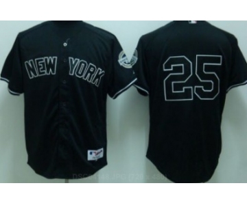 New York Yankees #25 Mark Teixeira Black Jersey