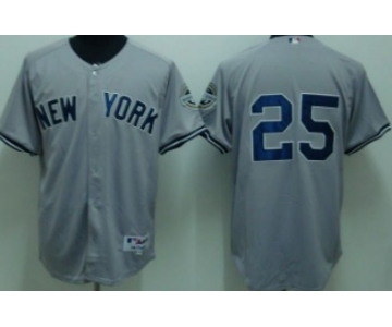 New York Yankees #25 Mark Teixeira Gray Jersey