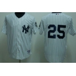 New York Yankees #25 Mark Teixeira White Jersey