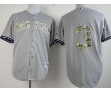 New York Yankees #3 Babe Ruth Gray With Camo Jersey