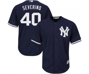 New York Yankees 40 Luis Severino Navy Blue New Cool Base Stitched Baseball Jersey