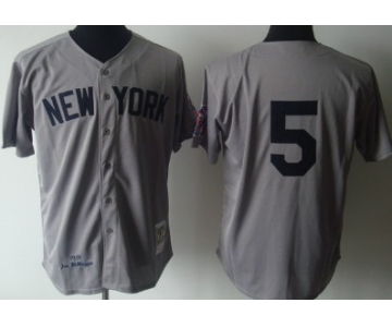 New York Yankees #5 Joe DiMaggio 1939 Gray Wool Throwback Jersey