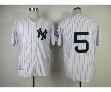 New York Yankees #5 Joe DiMaggio 1939 White Throwback Jersey