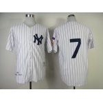 New York Yankees #7 Mickey Mantle 1951 White Throwback  Jersey