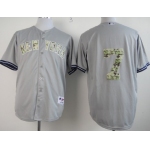 New York Yankees #7 Mickey Mantle Gray With Camo Jersey