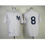 New York Yankees #8 Yogi Berra 1951 White Throwback Jersey