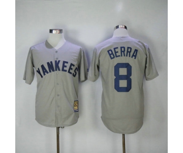 New York Yankees 8 Yogi Berra Majestic Gray Road Cool Base Cooperstown Collection Player Jersey