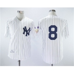 New York Yankees 8 Yogi Berra White 1951 Throwback Jersey