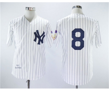New York Yankees 8 Yogi Berra White 1951 Throwback Jersey