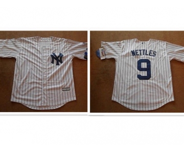 New York Yankees #9 Graig Nettles White Button Baseball Jersey