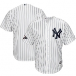 New York Yankees Majestic 2019 Postseason Official Cool Base Player White Navy Jersey