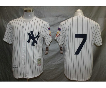Yankees 7 Mickey Mantle White Mitchell And Ness 1951 Throwback Stitched MLB Jersey