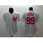 Yankees 99 Aaron White Pink Cool Base Jersey