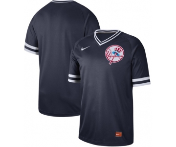 Yankees Blank Navy Authentic Cooperstown Collection Stitched Baseball Jersey