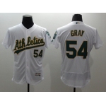 Men Oakland Athletics 54 Gray White Elite 2021 MLB Jerseys