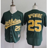 Men's MLB Oakland Athletics A's #25 Mark Mcgwire Throwback VINTAGE Green Baseball Jersey