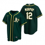 Mens Oakland Athletics #12 Sean Murphy Green Cool Base Stitched Jersey