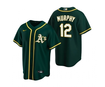 Mens Oakland Athletics #12 Sean Murphy Green Cool Base Stitched Jersey
