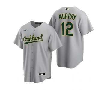 Men's Oakland Athletics #12 Sean Murphy Grey Cool Base Stitched Jersey