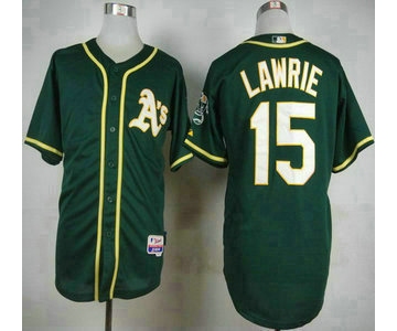 Men's Oakland Athletics #15 Brett Lawrie 2014 Dark Green Jersey