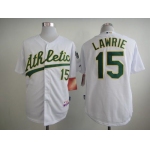 Men's Oakland Athletics #15 Brett Lawrie White Jersey