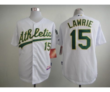 Men's Oakland Athletics #15 Brett Lawrie White Jersey