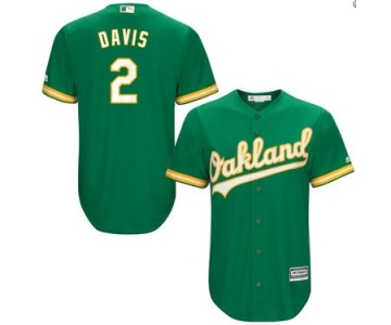 Men's Oakland Athletics 2# Khris Davis Kelly Green Alternate Jersey