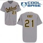 Men's Oakland Athletics #21 Stephen Vogt Gray Jersey