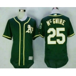 Men's Oakland Athletics #25 Mark Mcgwire Retired Green Stitched MLB 2016 Majestic Flex Base Jersey