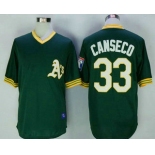 Men's Oakland Athletics #33 Jose Canseco Green Pullover Throwback Stitched MLB Jersey By Mitchell & Ness