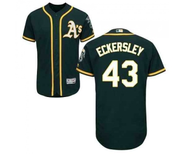 Men's Oakland Athletics #43 Dennis Eckersley Green Flexbase Authentic Collection Stitched MLB Jersey