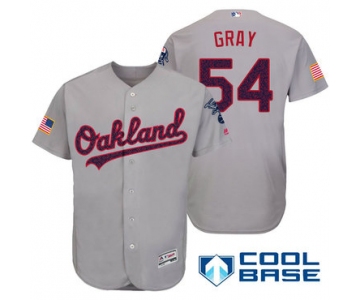 Men's Oakland Athletics #54 Sonny Gray Gray Stars & Stripes Fashion Independence Day Stitched MLB Majestic Cool Base Jersey