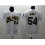 Men's Oakland Athletics #54 Sonny Gray White Flex Base 2016 MLB Player Baseball Jersey